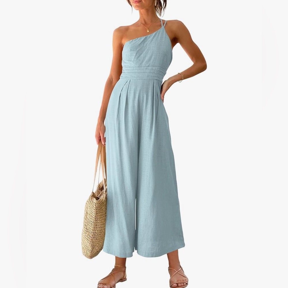 Elegant Light Blue Jumpsuit
